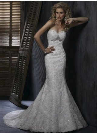 Cheap Sweetheart Applique Embroider Elegant Hot Sale lace Mermaid Wedding Dress