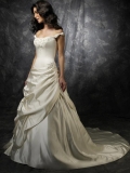 2012 New style Cheap off the shoulder Ivory embroidery satin Wedding Dress