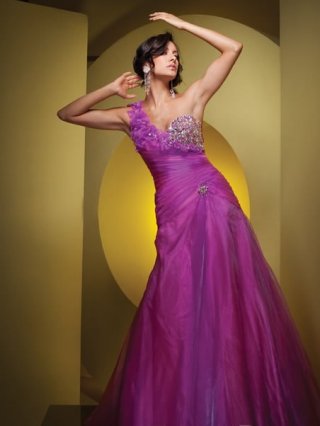 Sweetheart Sweep Train Side Ruched With Beadings Elegant Evening Dress