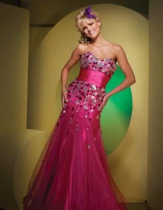 Sweetheart Pleated Strapless With Sequins Floor Length Elegant Evening Dress
