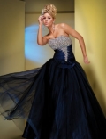 A line Sweetheart Dark Blue Beads Elegant Prom Dress/ Evening Dress