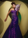 Sexy Mermaid With A Gown Scalloped-Edge Neck Side Draped With Embroidery And Beadings Formal Evening Dress