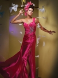 Exquisite Side Draped And Ruched with beadings Sweetheart Neckline One Shoulder Evening Dress