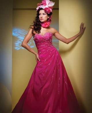 A line Sweetheart Pink Strapless Prom Dress/ Evening Dress