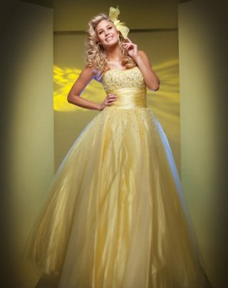 Attractive Gold Cheap Appliques Waist WRinkle Boat Neck Network Satin Prom / Evening Dress