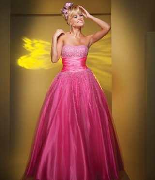 A line Sweetheart Pink Strapless Empire Elegant Prom Dress/ Evening Dress