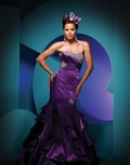 A Line Mermaid Sweetheart Design Beads Purple Elegant Attractive Evening Dress