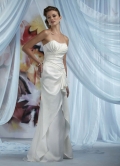 Delicate Strapless Beautiful Pleated Empire Waist Cheap Beach Wedding Dress