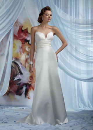 Seductive Discount Empire Waist Embroider Cheap satin beach Wedding Dress