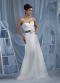 Discount Lovely Sweetheart Strapless Cheap Waistband Wedding Dress With Sash
