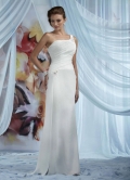 Discount Elegant One Shoulder White Applique in Waist Cheap Wedding Dress Under 150