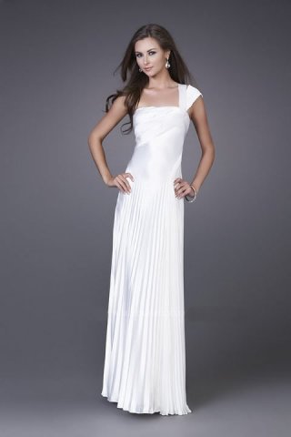 Elegant Princess Dropped Chiffon Pleated With One Strap Evening Dress