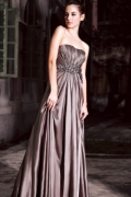 Strapless Floor length Pleated Empire Waist Design Evening Party Dress At A bargain Price