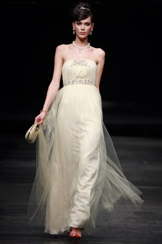 Hot new Ligth Yellow Gauze/Tulle Strapless Design Evening dress at a bargian Price