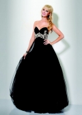 Black Sweetheart Sleeveless Chiffon Tulle Prom/Evening dress