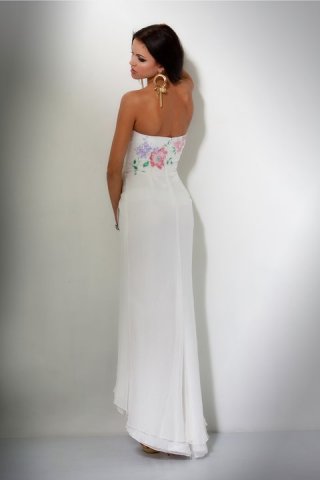 Strapless Tulle Fit-and-Flare Lace Embroidery Dropped New Style Evening Dress