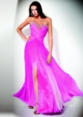 Sweetheart With Patterns Strapless With Furcation Side Draped Designer Evening Dress