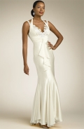 2012 Sheath/ Column Halter Unique Designer Floor length Beach Wedding Dress