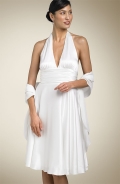 New Style A-line Deep V-neck Sexy Design Empire Waist Backless Short Wedding Dress