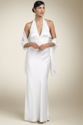 2012 Discount Style Halter Full length V-neck Beach Wedding Dress