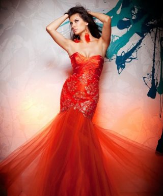 Mermaid / Trumpet Sweetheart Floor Length Side Draped Elegant Evening Dress