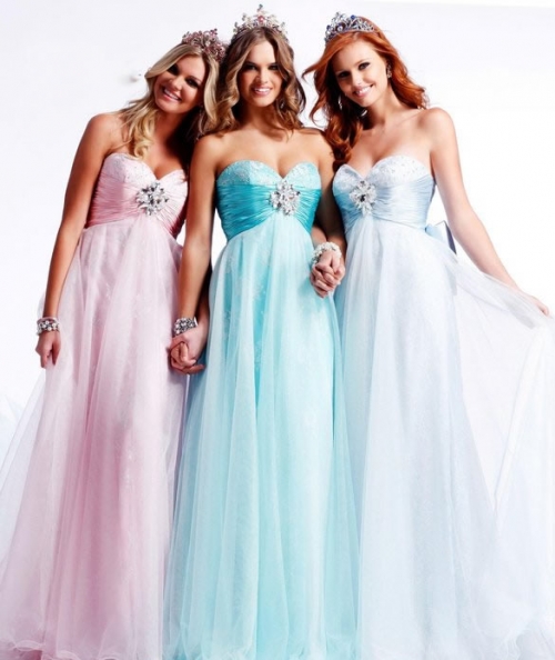 Pretty Princess Covered Tulle Party Dress Strapless And Sweetheart