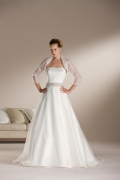 New Style Flat Floor Length Beads Chiffon Coat Elegant Princess Wedding Dress