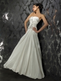 2012 Simple Strapless Embroidery Satin Long Designer A-line Wedding Bridal Gown