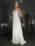 Spaghetti Straps Embroider Sweetheart Neckline Elegant Chapel Train Dress