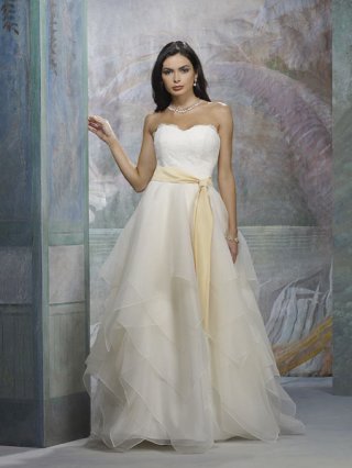 2012 discount Strapless Layer Sash Wedding Dress Hot Sale
