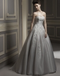 2012 Grey Sweetheart Applique A-line Classic Style Ball Gown Wedding Bridal Gown