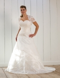 2012 Sweetheart Lace Coat Sweep Beads Attractive Wedding Dress