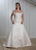 2012 Off-the-shoulder Big Girl Floor Length Beads Wedding Dress