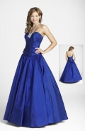 Blue Halter Beading Sequins Satin Cheap Prom / Evening Dress