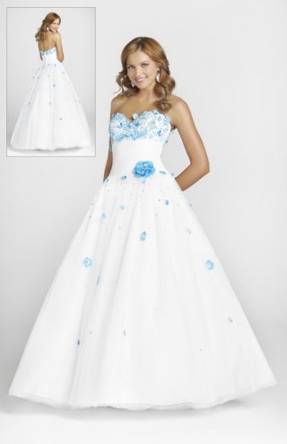 Flower Bra beading Strapless Taffeta Sweetheart Classic Prom / Evening Dress