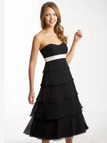Multi-layered Design Sweetheart A-line Tea length Little Black Dress/ Homecoming Dress/ Cocktail Dress
