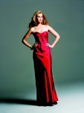 A Line Red Sheath / Column Sweetheart With Pleated Evening / Party Dress