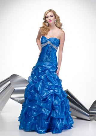Mermaid Blue Sweetheart Ruffles Sexy Attractive Prom Dress/ Evening Dress