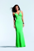 Mermaid / Trumpet Beading Halter V Neckline Floor Length Fashion Evening Dress