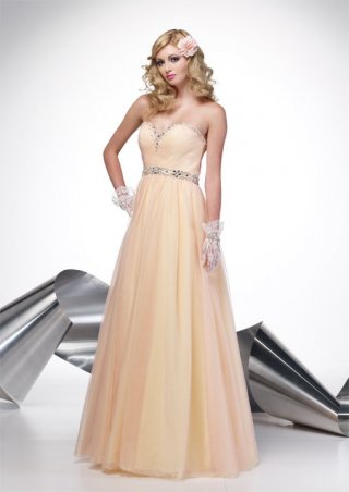 Princess Ball Gown Sweetheart Strapless Dropped Floor length With Beadings Elegant Evening Dress