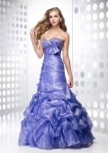 A Line Sweetheart Purple Taffeta Strapless Prom Dress/ Evening Dress