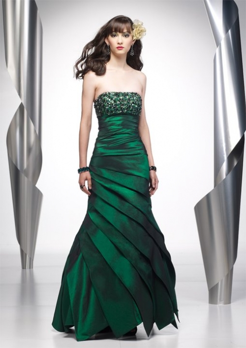 Column Green Tube TOP Elegant Beads Floor Length Prom Dress/ Evening Dress