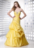 Orange Sweetheart Appliques Multi Tiered Taffeta prom / Evening Dress