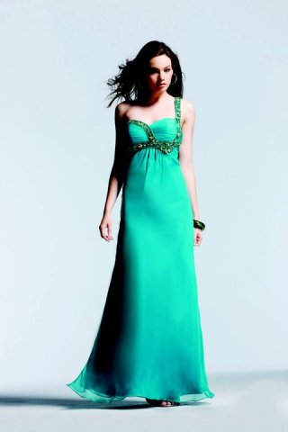 A Line Green Natural Chiffon Floor Length Ruched Sweetheart With Appliques Evening Dress