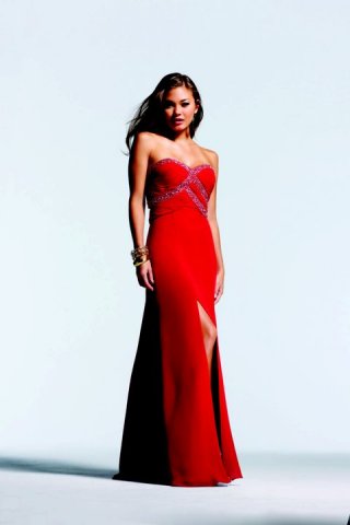 Classic A Line Sheath Strapless Evening / Party Dress And Sweetheart Neck