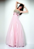 A Line Ball Gown Chubby Sequins Scalloped-Edge Evening Dress
