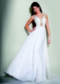 Princess With Ball Gown V Neckline With Beadings Sweep Train Elegant Evening Dress