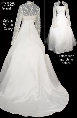 2012 Simple Design Strapless Embroidery Satin Long Train Ball Gown Wedding Bridal Gown