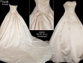 2012 A-line Strapless Embroidery Satin Wrinkle Style with flower Ball Gown Wedding Bridal Gown