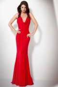Red Sexy Mermaid Casual Neckline Halter Slinkly Evening / Party Dress